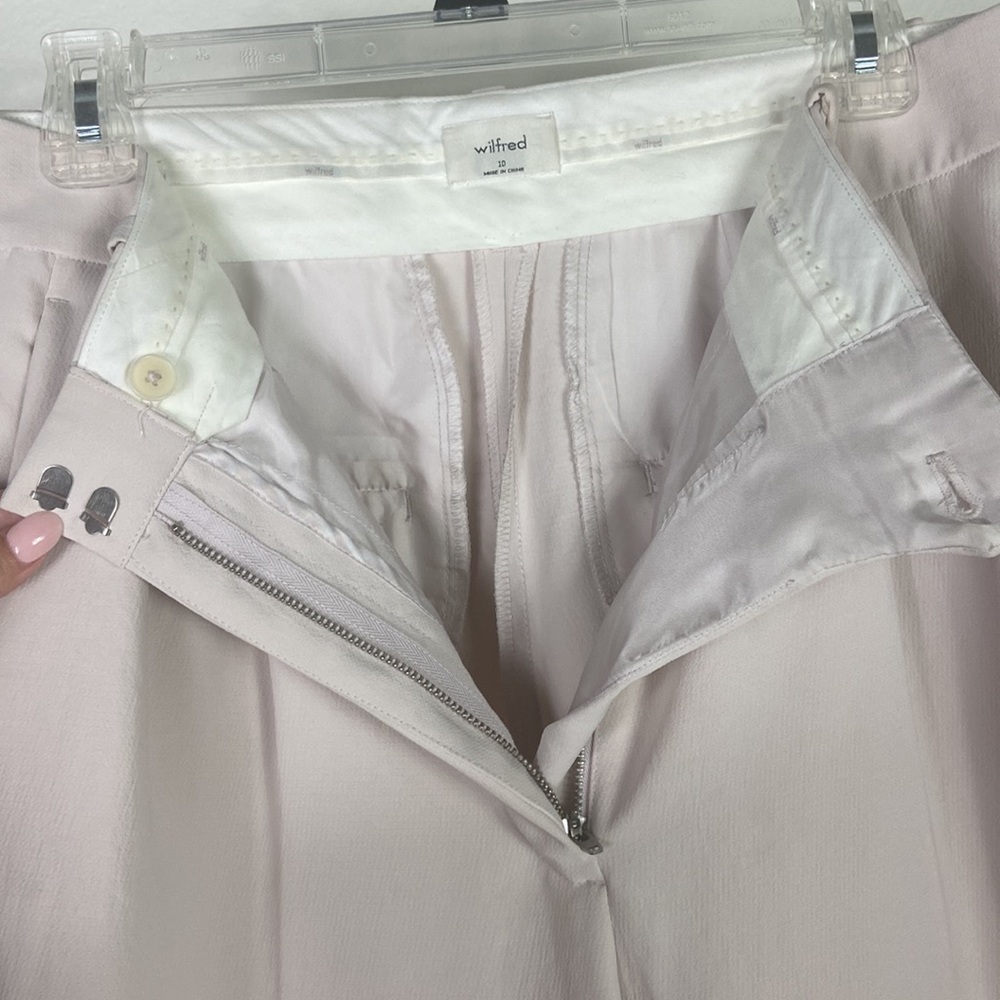 Aritiza Wilfred Pale Pink Wide Leg Trousers, size 10
